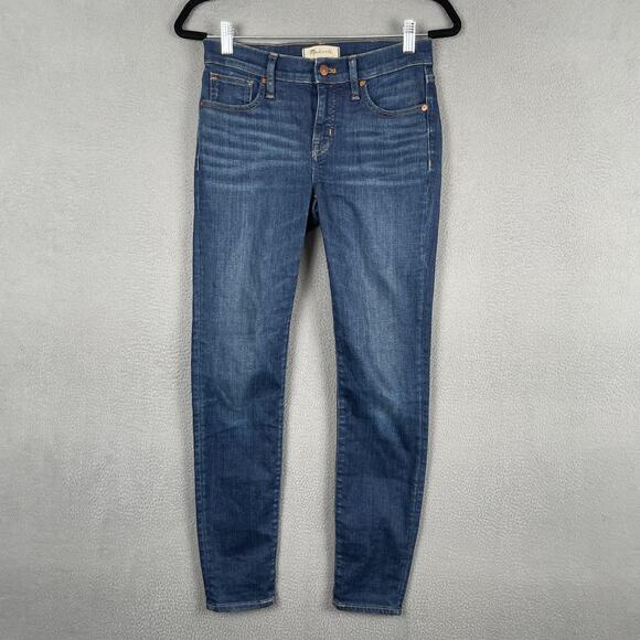 Madewell Denim - Madewell Jeans Womens 25 Blue 8 Inch Skinny Stretch Denim Mid Rise Ankle